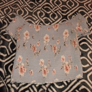 Kendall & Kylie off the shoulder crop top